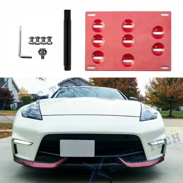 FOR 09-12 NISSAN 370Z Nismo Front Bumper Tow Hook License Plate Mount  Bracket $64.99 - PicClick