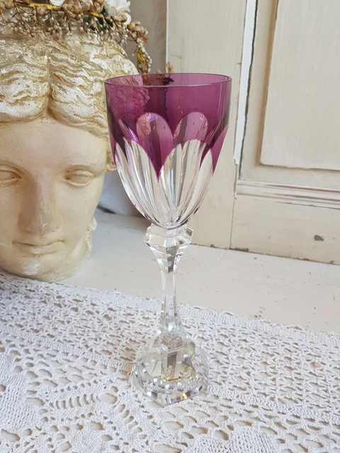 VERRE A VIN DU RHIN ROEMER CRISTAL SIGNE SAINT LOUIS MODELE CHAMBORD(pourpre)