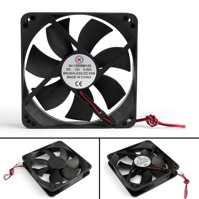 Brushless DC Cool Blower Fan 12025S 12V 2 pin 120 x120 x 25mm Sleeve Bearing AUS