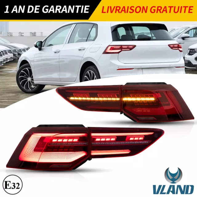 VLAND Pour Volkswagen VW Golf MK8 Feu arrière 2020 2021 2022 2023 1 Paire