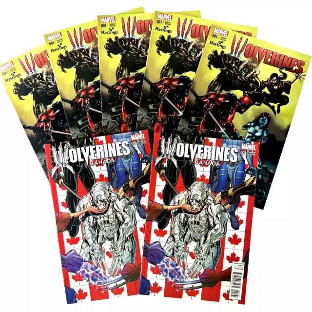 Wolverines #1 Canada & Hastings Variant Covers Marvel Comics 2015 Lot of 7 VF/NM