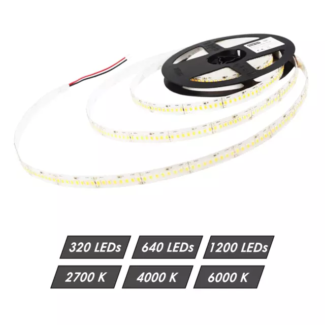 24V LED Stripe Streifen Leiste Band SMD 2835 Warmweiss Neutralweiss Kaltweiss