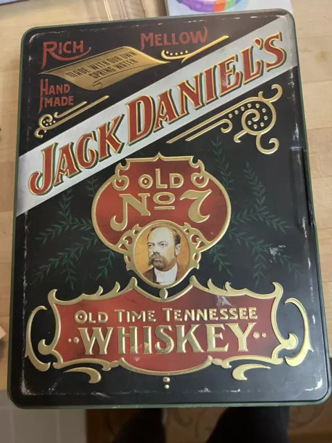 Vintage Jack Daniels Old No. 7 Tennessee Whiskey Poker Set Cards Chips Tin