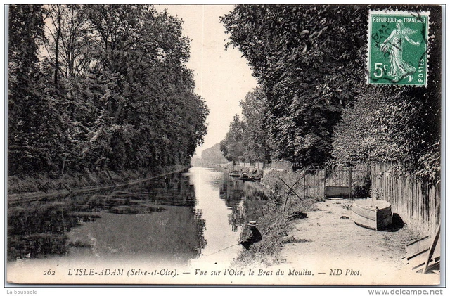 95 L'ISLE ADAM - vue sur l'oise - le bras du moulin.