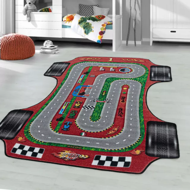 TAPIS POUR ENFANTS, tapis de jeu, voiture de course, autoroute