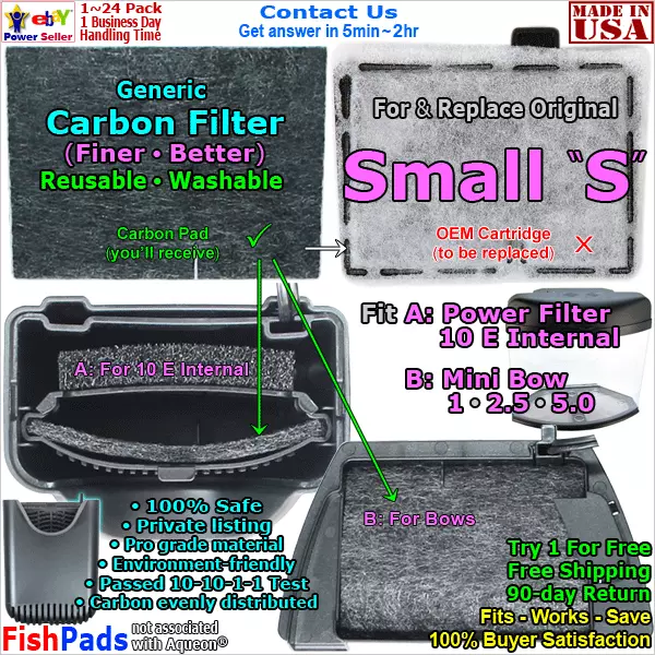 For Aqueon Filter Cartridge Small Mini Betta Bow 1 2 2.5,10E Internal Compatible