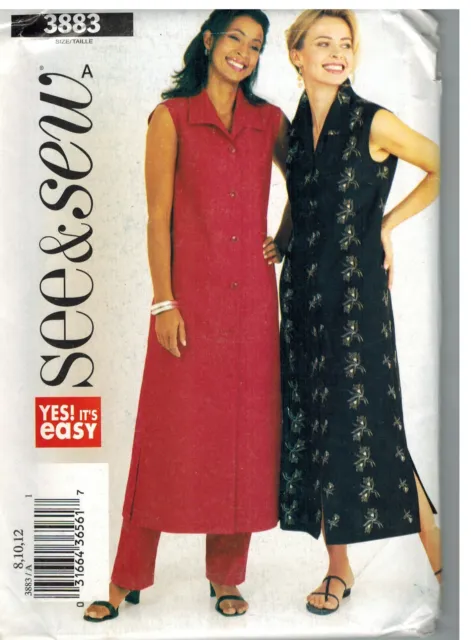 3883 UNCUT Butterick SEWING Pattern Misses A line Semi Fitted Dress Pants OOP FF