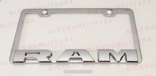 3D Letter RAM Stainless Steel Chrome Finished License Plate Frame