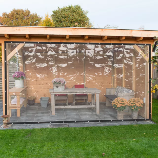 Cortina de lona transparente exterior resistente impermeable patio recinto enrollable 8*20 pies