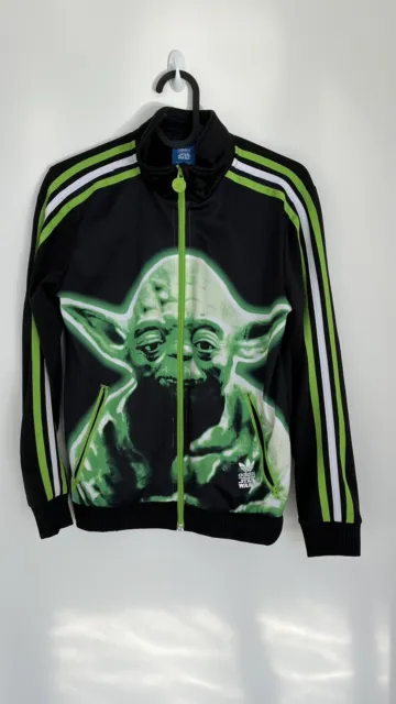 Adidas Star Wars YODA Black Green Big Trefoil Track Jacket Youth Large 11 - 12 Y