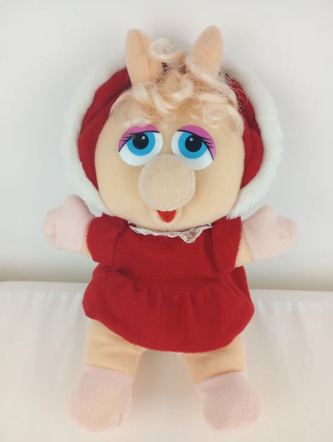 Vintage 1987 Muppet Babies Miss Piggy 10” Christmas Plush Jim Henson