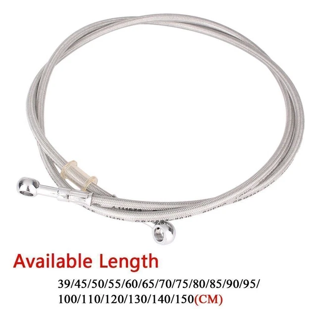 Linea tubo olio freno moto 70 cm-95 cm acciaio intrecciato inox universale po