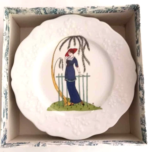 6 Assiettes à Fromage Sologne – Porcelaine Blanche – Vintage 1920-1949