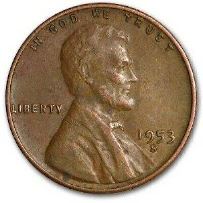 1953 S Lincoln Wheat Penny - G/VG