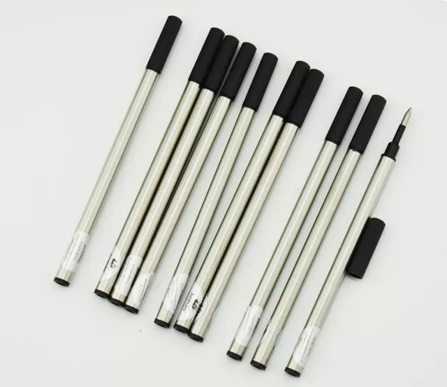 10 Pieces Jinhao Rollerball Pen Ink Refills , Push Type 0.5 mm - Black Color