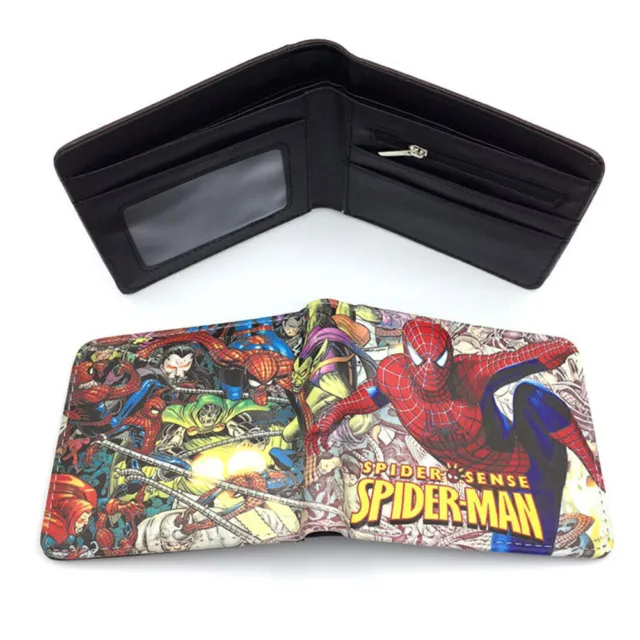 Kids Boys Spiderman Wallet Purse Card Holder Foldable Money Pouch Portable New