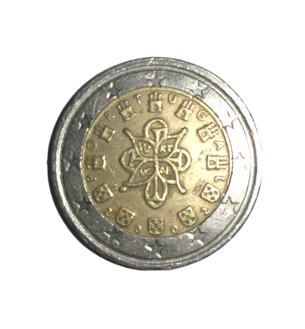 Pièce De 2 Euros, très rare (Fauté). Portugal 2002 RARE
