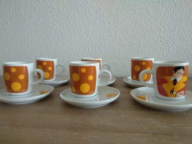 Juego de 6 tazas de espresso marca Kahla colección “La Tribu” de Yed Cmolik