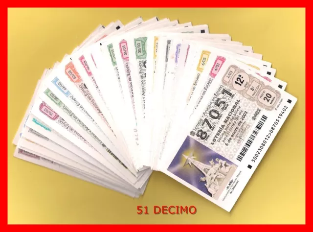 Año 2003 Completo Loteria Nacional Del Sabado,