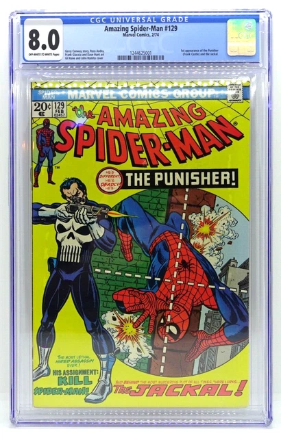 Amazing Spider-Man #129 CGC 8.0 First Appearance Of The Punisher & Jackal Marvel