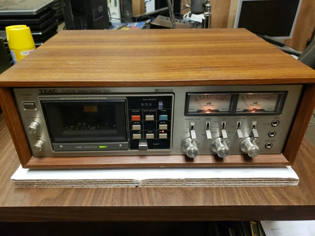 Teac A-480 Stereo Cassette Deck Vintage Wood Grain