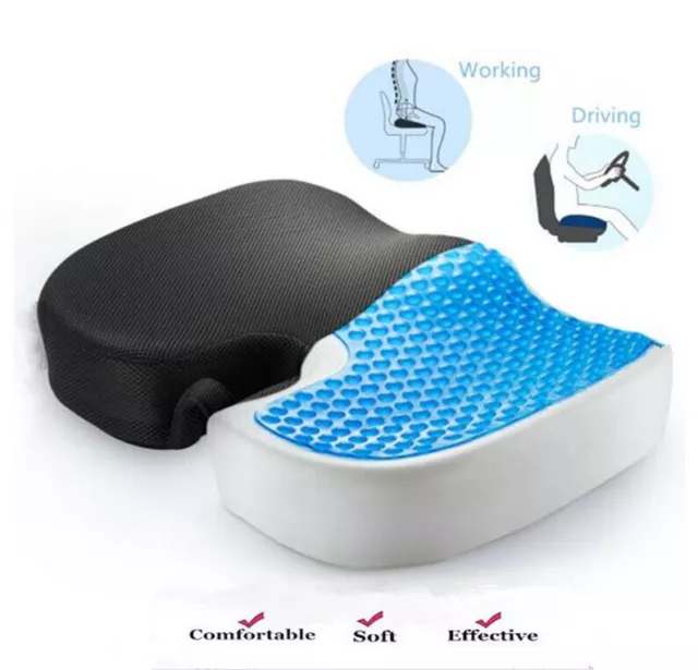 Cojín con memoria ortopédico de gel espuma en U coxis asiento de viaje masaje coche sala de oficinas