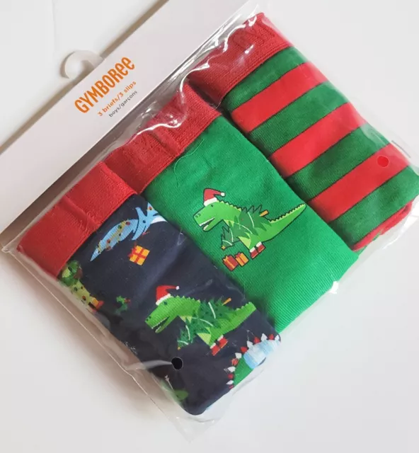 Gymboree Boys Underwear pack sz 7-8 Holiday Dinosaur Dino NWT Briefs