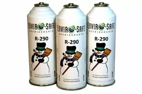 3 CANS Enviro-Safe R-290 R290 NEW Stand Alone Fridge Freezer EPA REG*