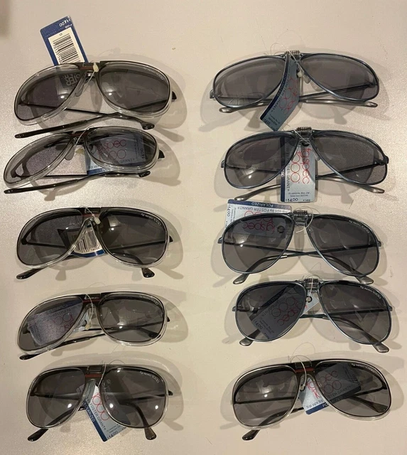 Vintage Lot of 10 pair Foster Grant FG 1000 Flip up sunglasses NOS 70s-80's