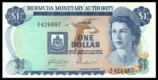 🇧🇲 Bermuda, Monetary Authority $1DOLLAR QE II * 1978-84 p28b GEM UNC ***