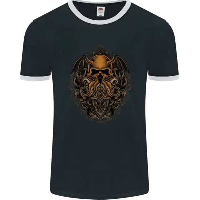 T-shirt da uomo Cthulhu Octopus Kraken Devil Skull Demon fotoL