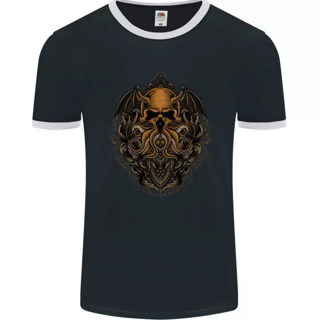 T-shirt da uomo Cthulhu Octopus Kraken Devil Skull Demon fotoL