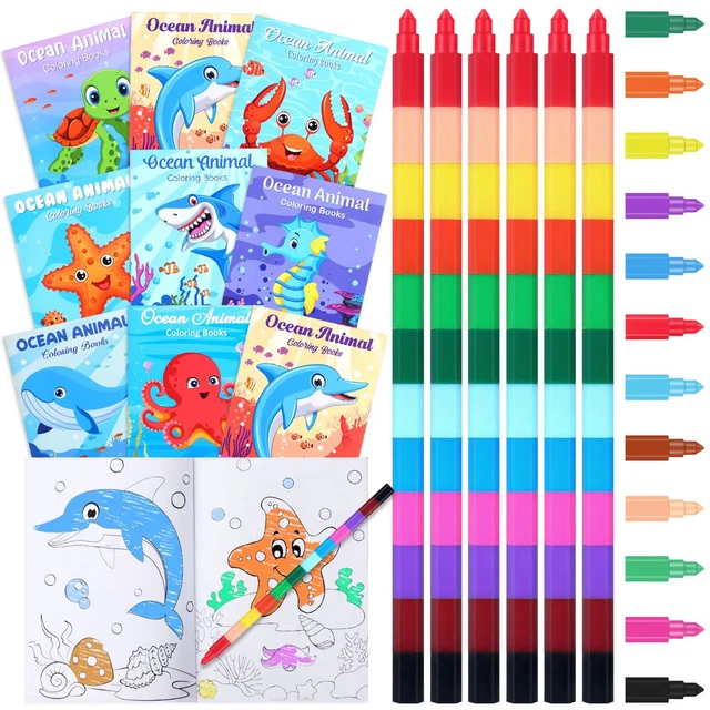 24 PCS UNDER the Sea Coloring Books for Kids Bulk with 24 Stacking