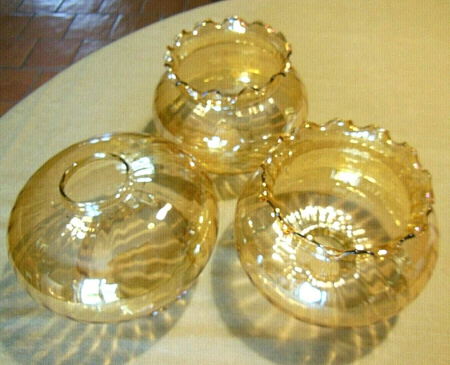 Lot 3 coupelles de lustre en verre Très bon état