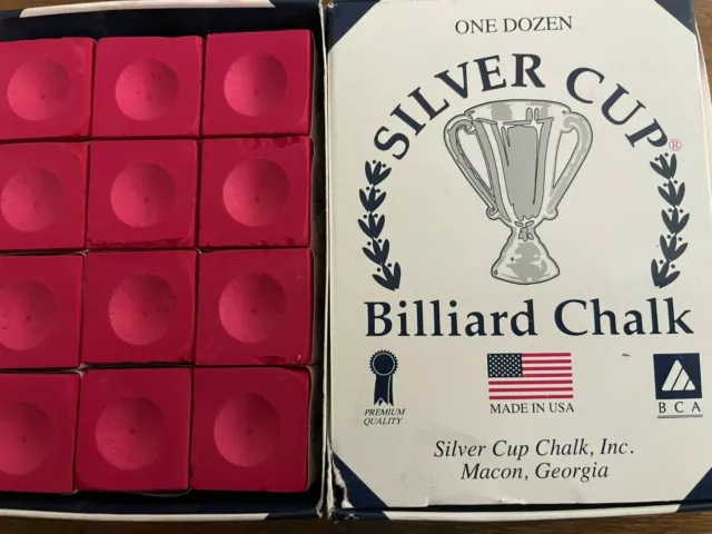 RED SILVER CUP Quality Pool Table Chalk -