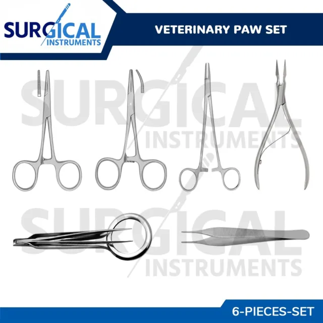 6 Pcs Veterinary Paw Set German Grade Surgical Dog’s Foot Instruments Kit