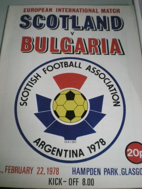 Scotland V Bulgaria, Programme February 1978 Friendly Hampden Park, Vgc.