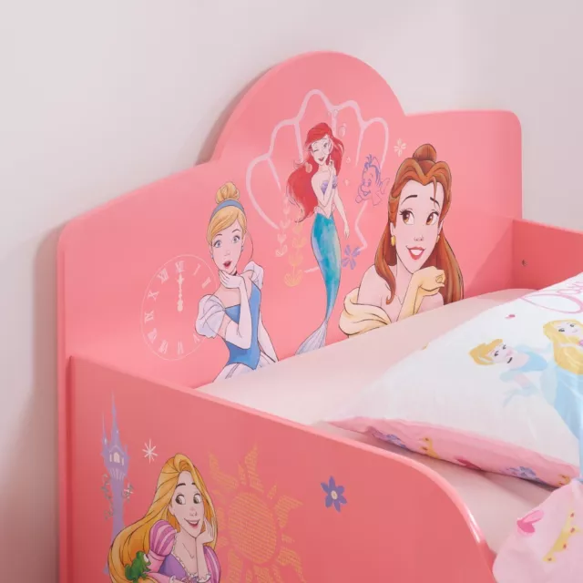 Disney Princess Bed, Disney Princess Pink Wooden Kids Bed Frame - 3ft Single 2