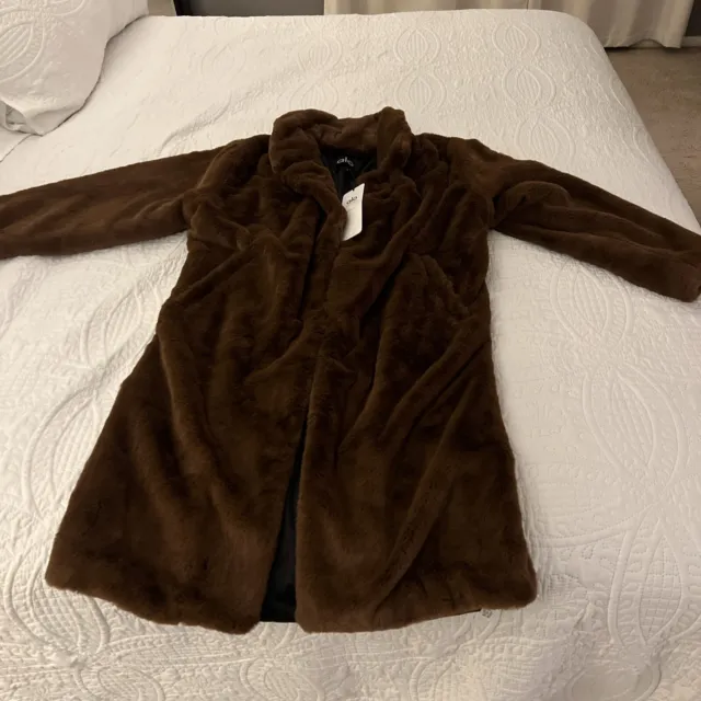 NEW w/tags - ALO YOGA Oversized Faux Fur Trench Coat - SMALL - BROWN - SOLD  OUT!