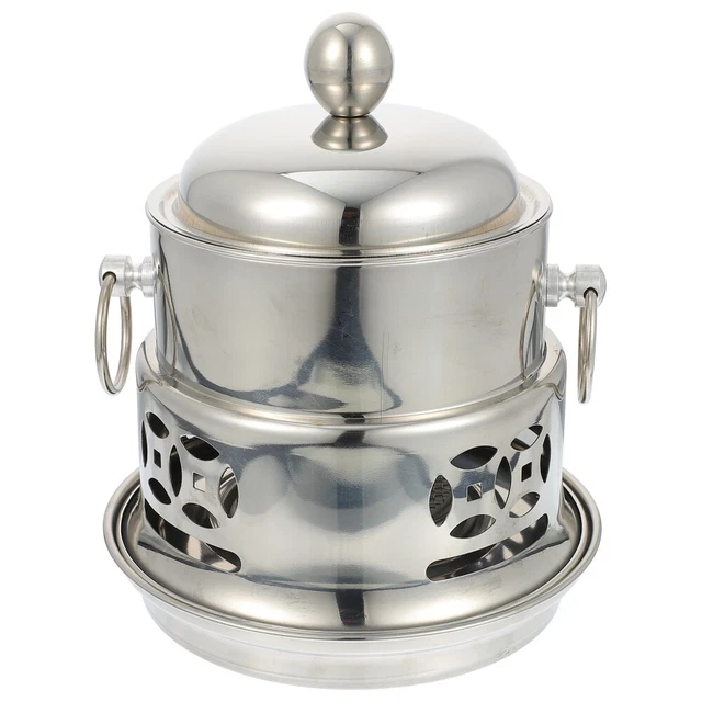 Stufa ad alcool piccola pentola calda campeggio mini zaino acciaio inox da viaggio