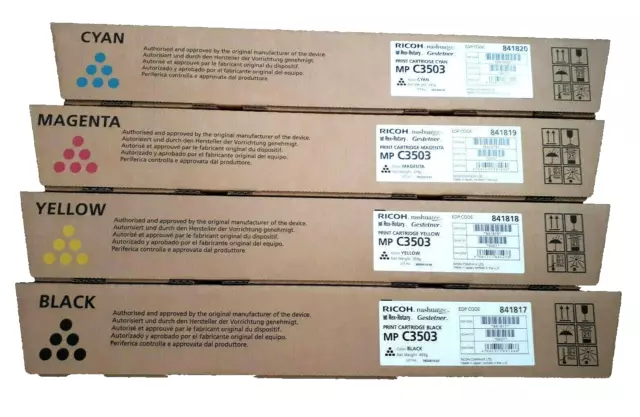 4 X Original Toner Ricoh Aficio Mp C3503 C3003 C3004 C3504/841817 -841820 Set