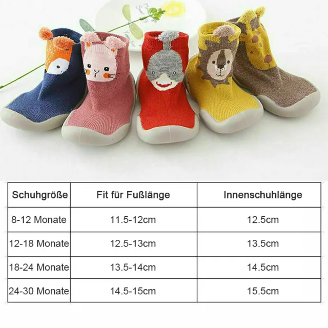 Kids Baby Girl Boys Toddler Anti-slip Slippers Socks Cotton Shoes Winter Warm UK 3