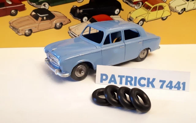 Lot De 4 Pneus Lisses Noirs Dinky Toys - Échelle 1/43 - Pour Modèles Réduits Série 24.25.500