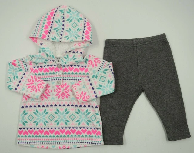 Baby Girls OshKosh Carters Pullover Hoodie Pants Outfit Set Size 9 Months