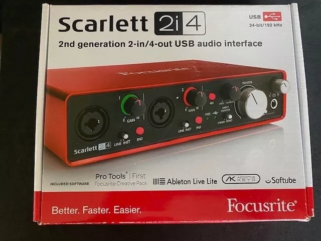 FOCUSRITE :       SCARLETT Interface Audionumérique USB    2 entrées/ 4 sorties