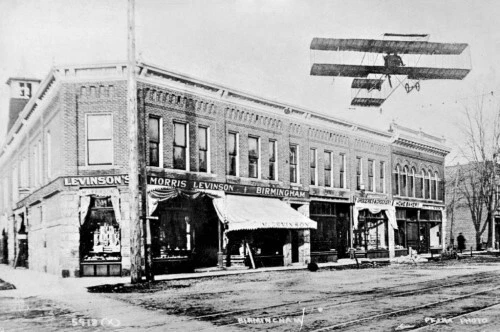 Street View Airplane Birmingham Michigan MI Reprint Postcard