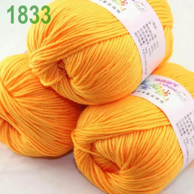 Sale 3 Balls x 50g DK Baby Soft Cashmere Silk Wool Hand Knitting Crochet Yarn 33