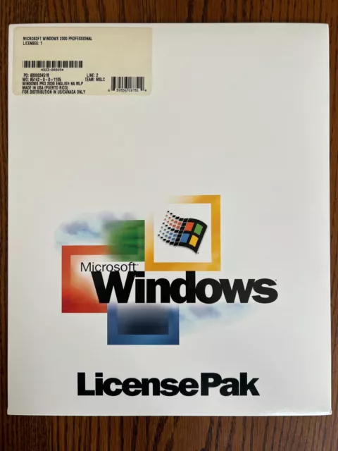 Microsoft Windows 2000 Professional LicensePak Totalmente Nuevo Totalmente Sellado