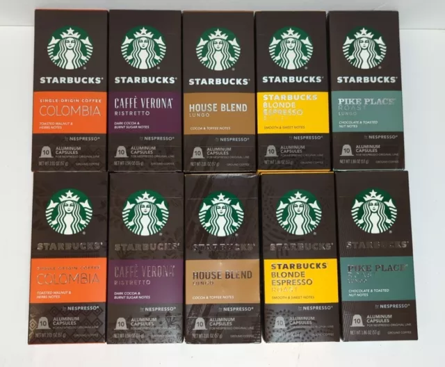 Starbucks 100 Cent Nespresso Original Line  VARIETY PK  BBD Varies See Pics