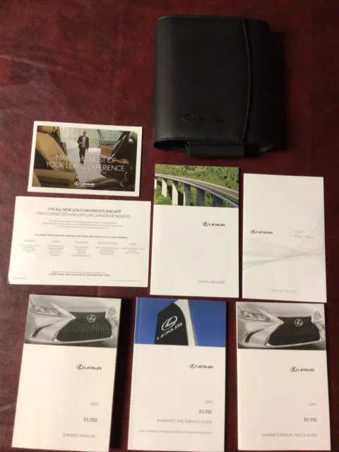 2019 19 Lexus Es350 Owners Manual Ref Maint & Cd Guide Case All Models